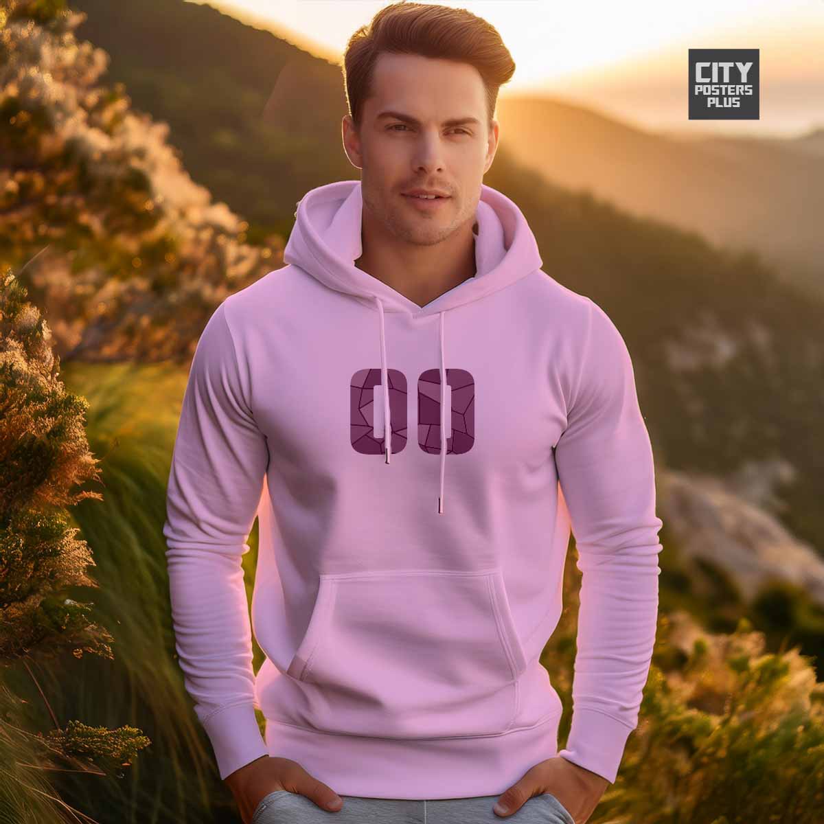 00 Number Unisex Hoodie (Light Pink)