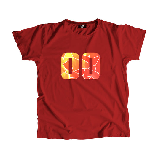 00 Number Men Unisex T-Shirt (Red)
